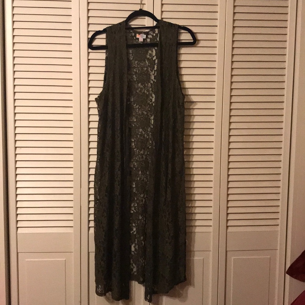 Hunter Green Lace Vest Joy Medium